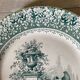 Green ironstone plate from Creil and Montereau "Khiva"