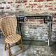 Art Deco style console in chromed metal with glass top