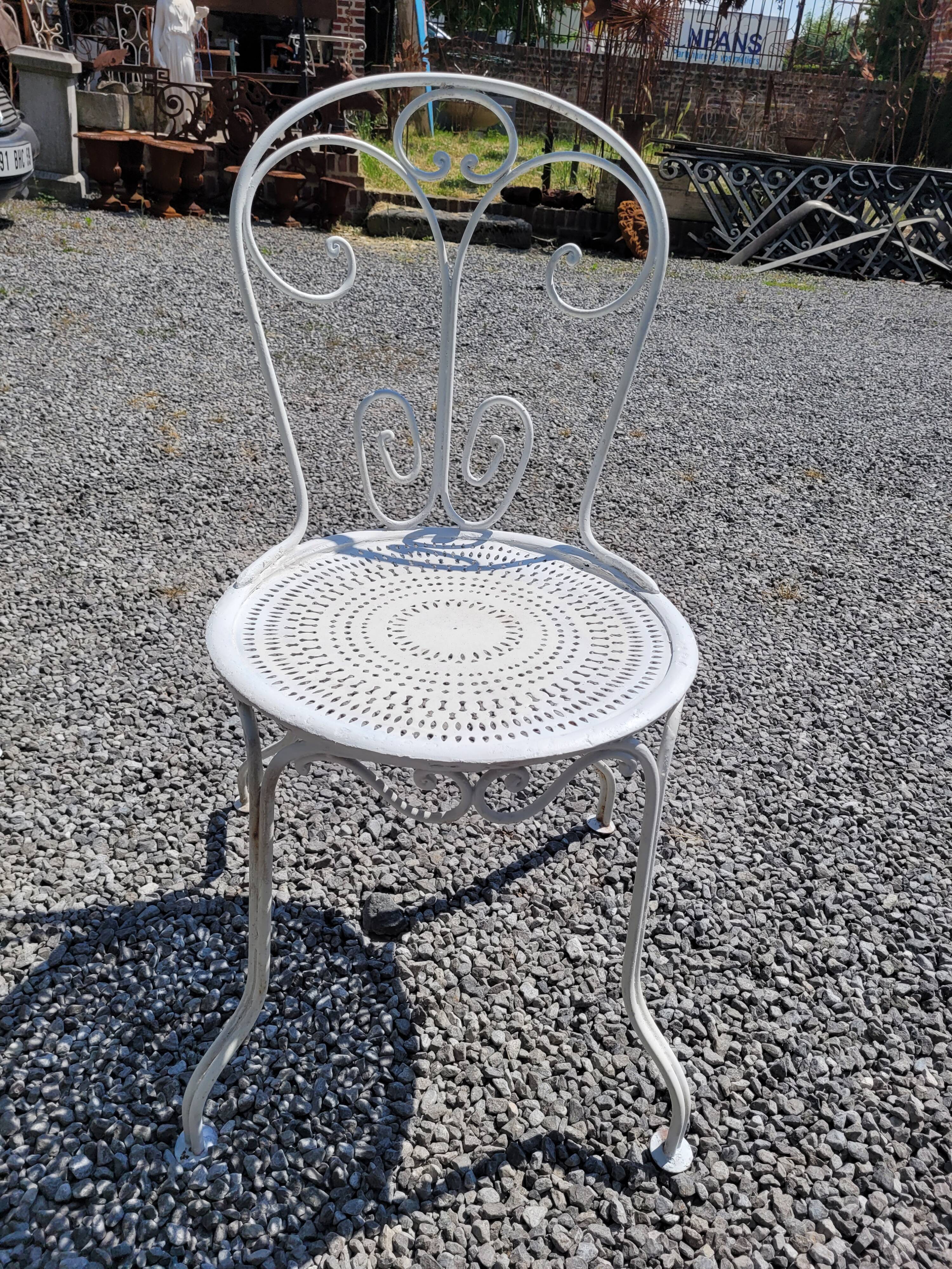 Old wrought iron garden furniture 3 armchairs + 2 chairs