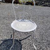 Old wrought iron garden furniture 3 armchairs + 2 chairs