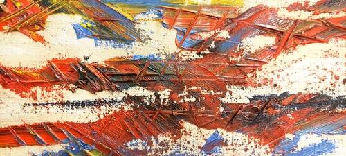 Oil Painting on Canvas Abstract Material 1970s