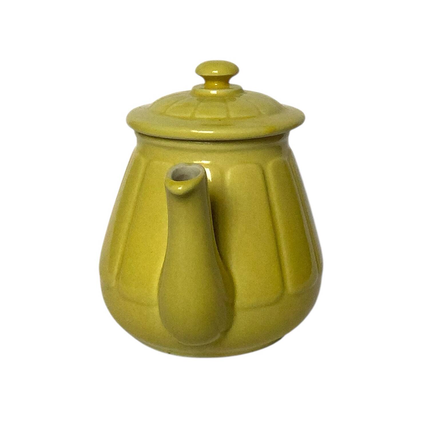 Vintage yellow ceramic teapot