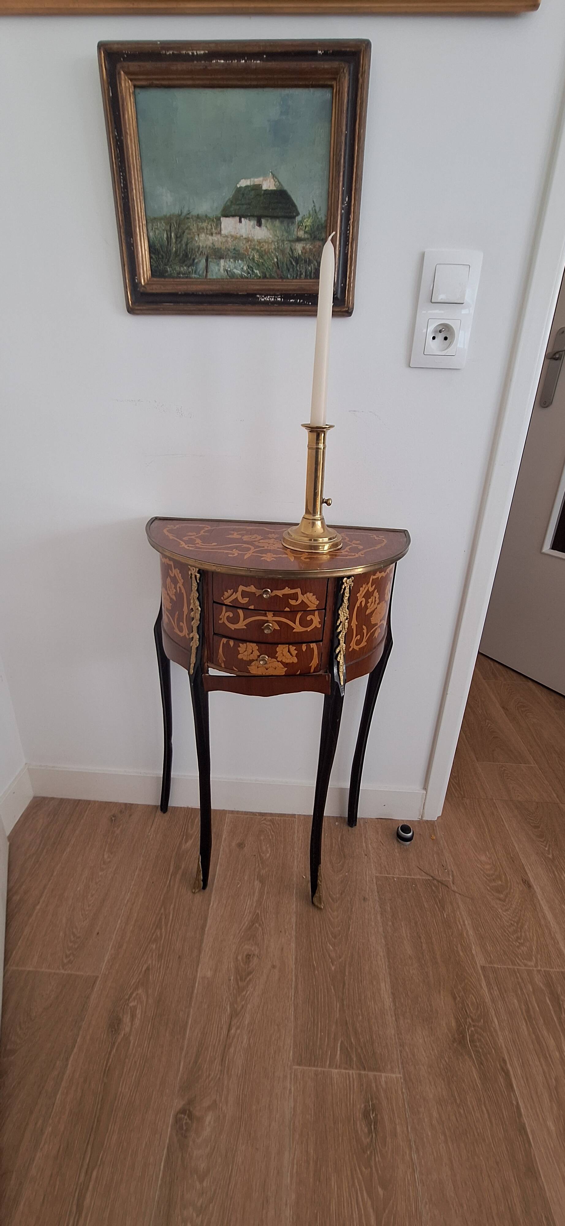 Louis XV style demi-lune consoles