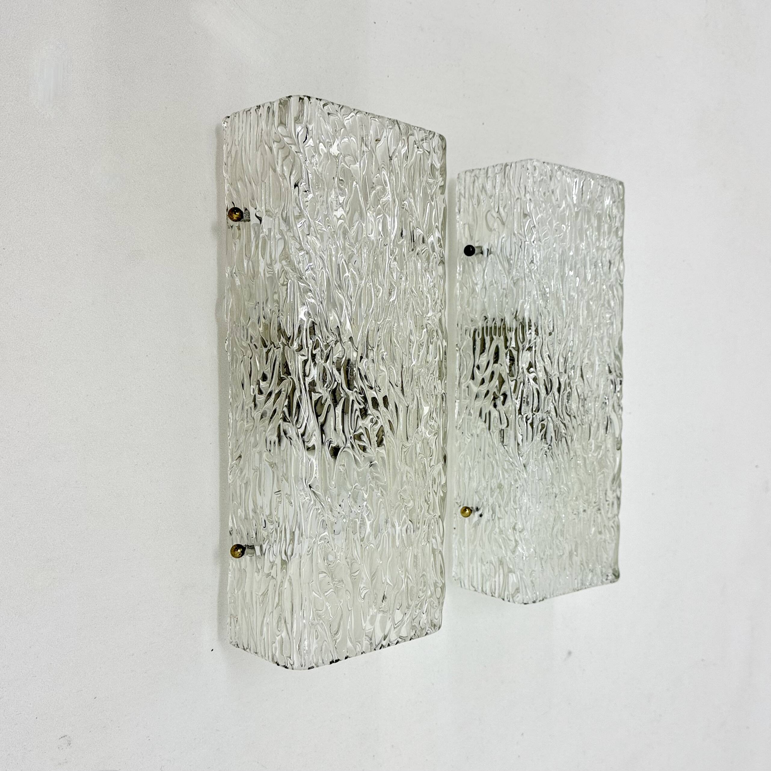 Pair of Austrian Large Midcentury Murano “Florian” Wall Sconce by Kalmar Fr