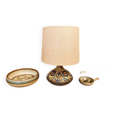 Ceramic table lamp, bow and candle holder by Noomi Backhausen for Søholm