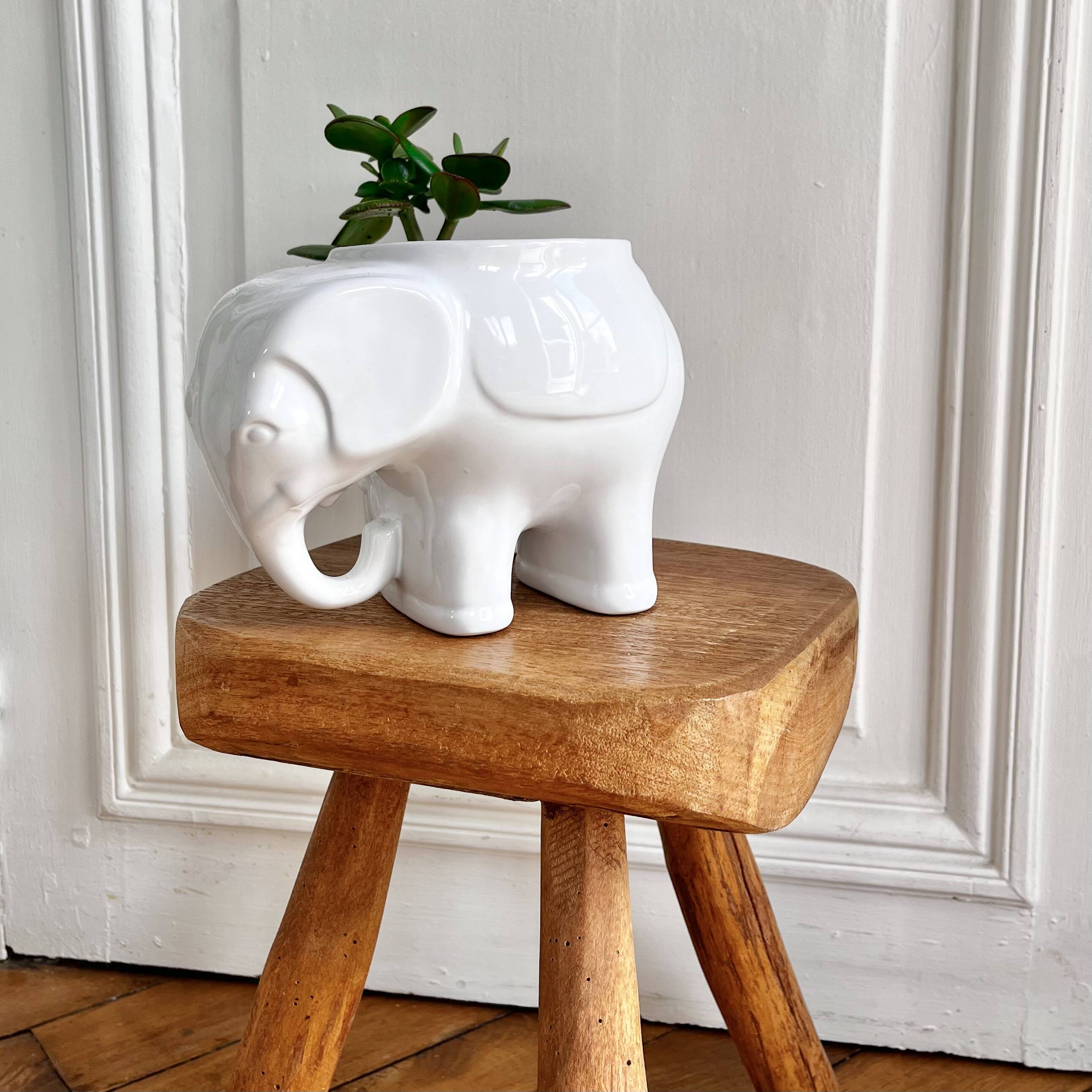 Elephant ceramic vase pot cover 60s/70s