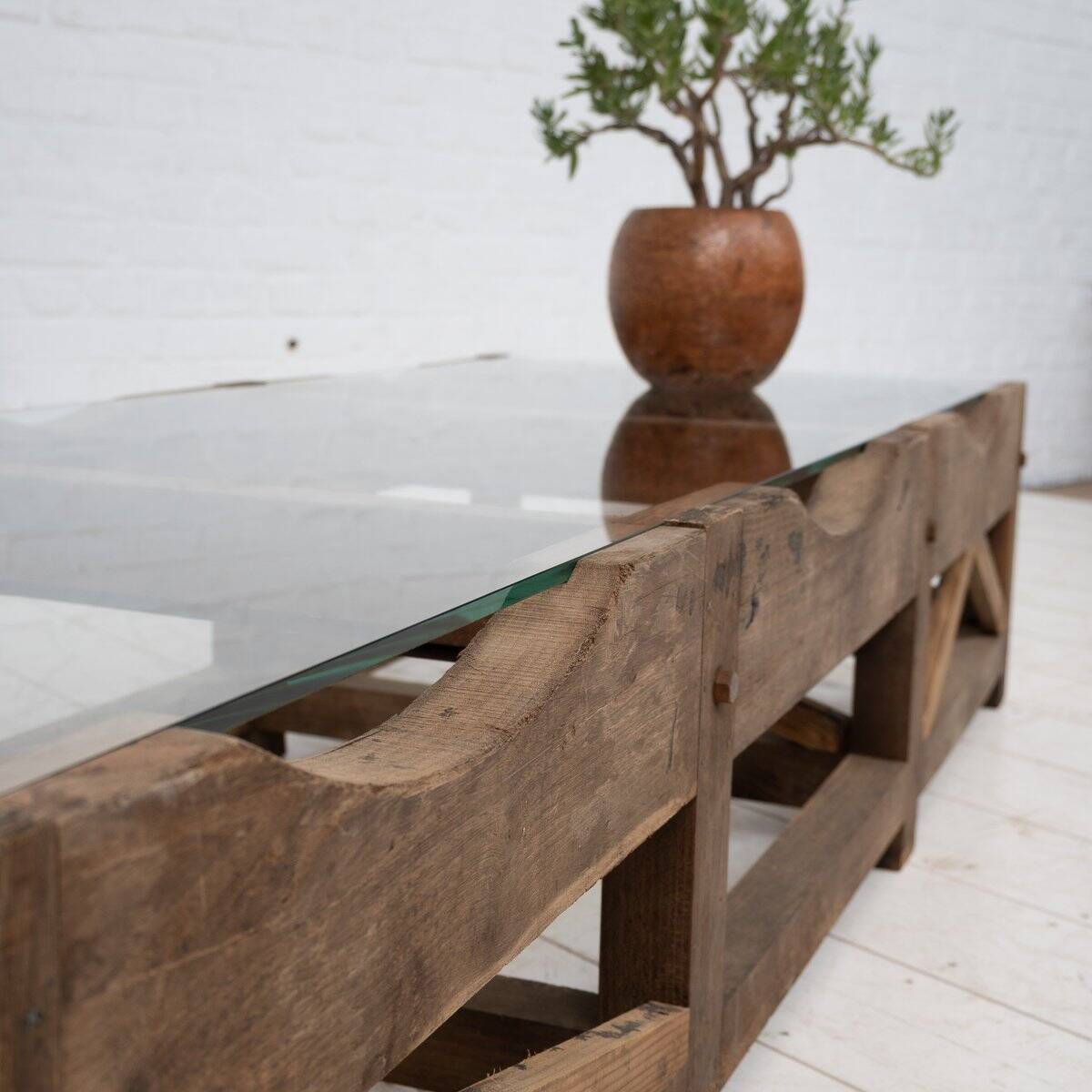 Grande table basse primitive, années 1900