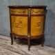 Commode demi-lune de style Louis XV en marqueterie et décors de bronze