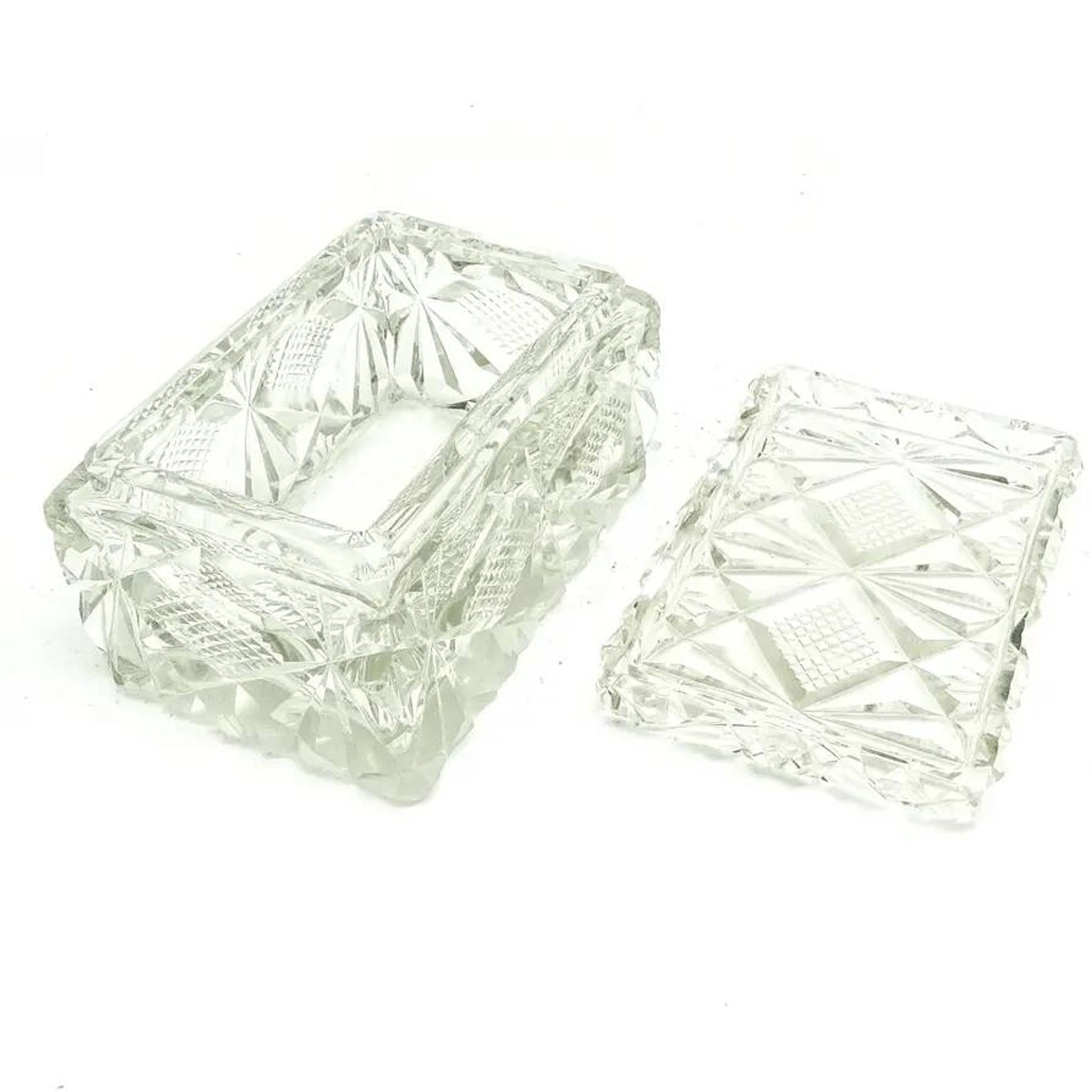 Bonbonnière Art Déco, cristal, Suède, années 1930