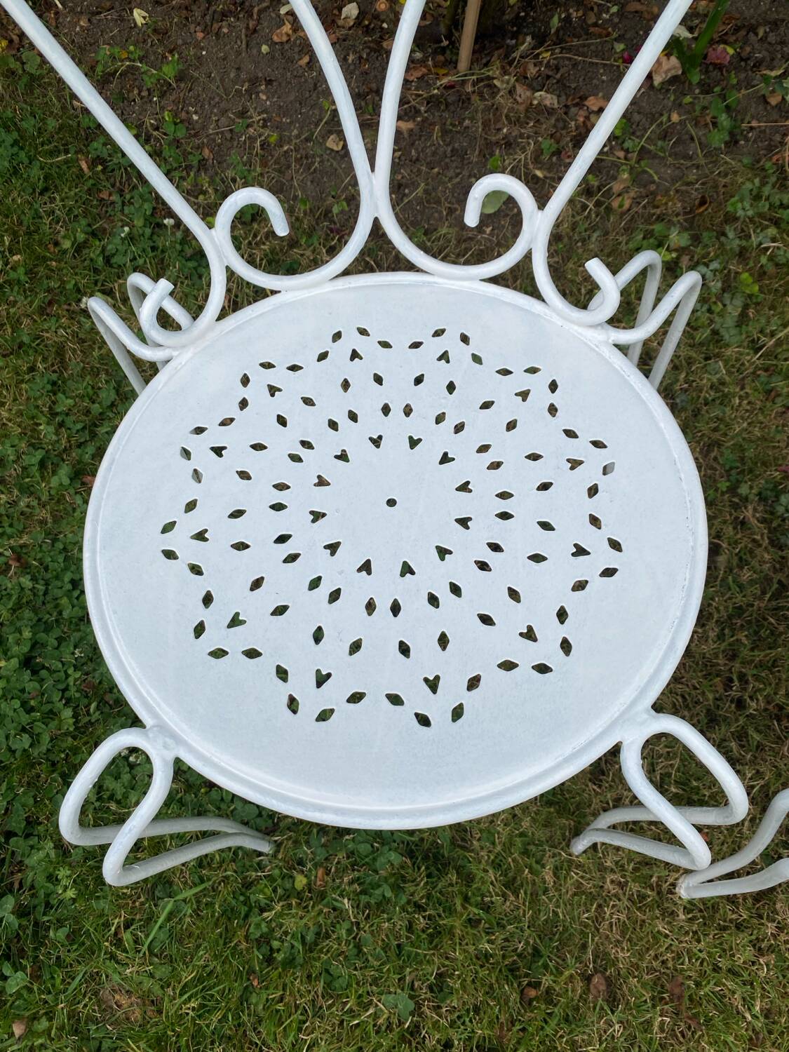 Old wrought iron garden furniture from the 1950s