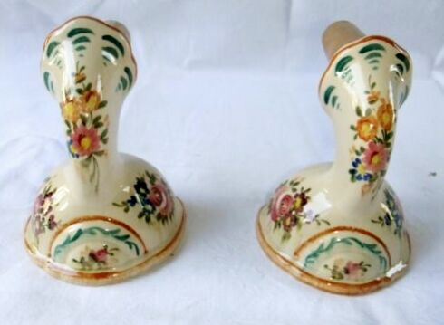 Pair wall lamp earthenware porcelain luminaire candle holder
