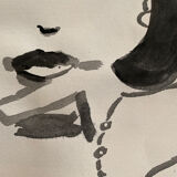 Portrait de femme à l’encre de Chine