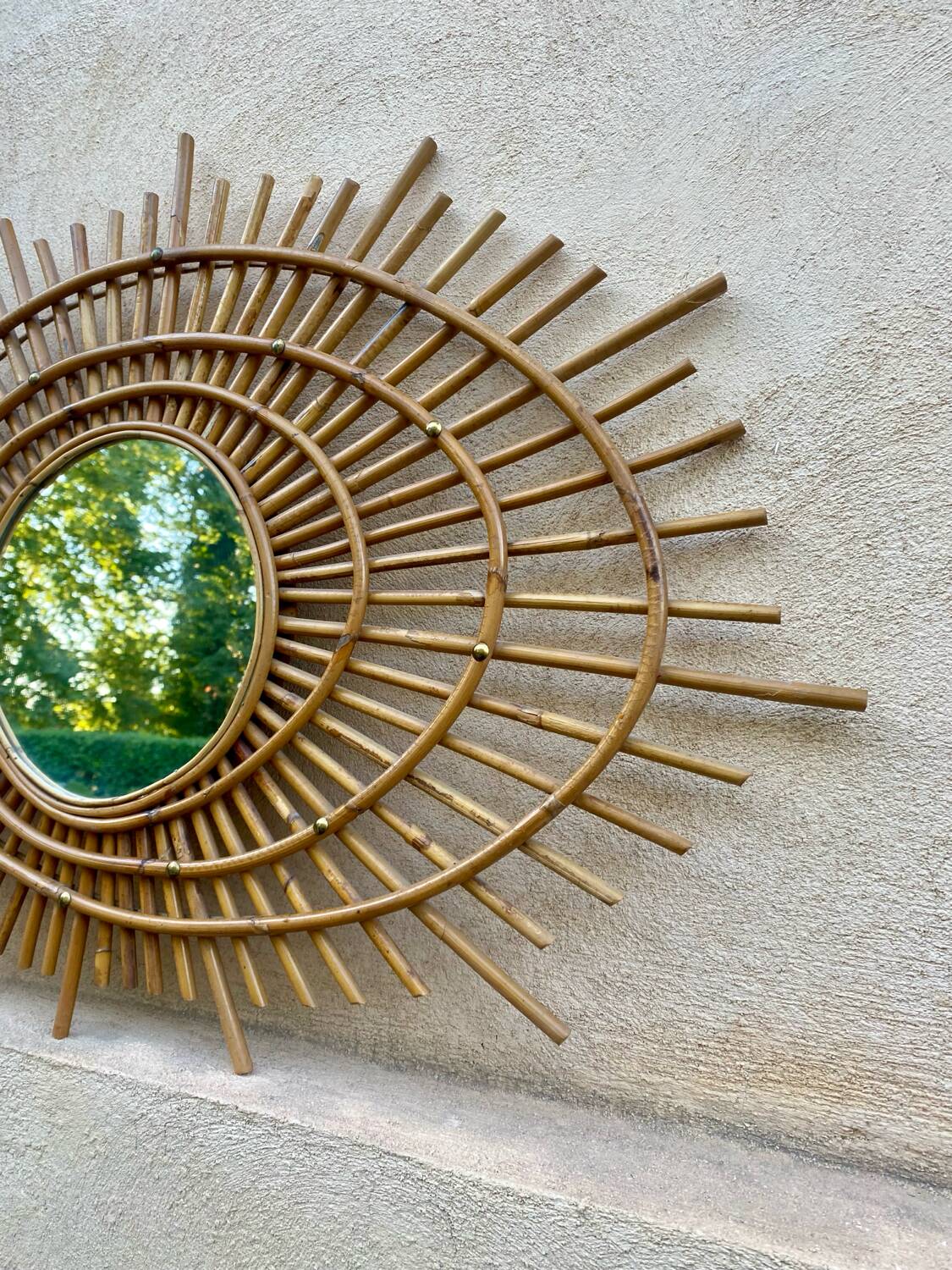 Rattan mirror 1960