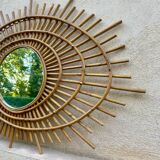 Miroir en rotin 1960