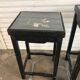 Chinese nesting tables in lacquered wood inlays of hard stones 60s