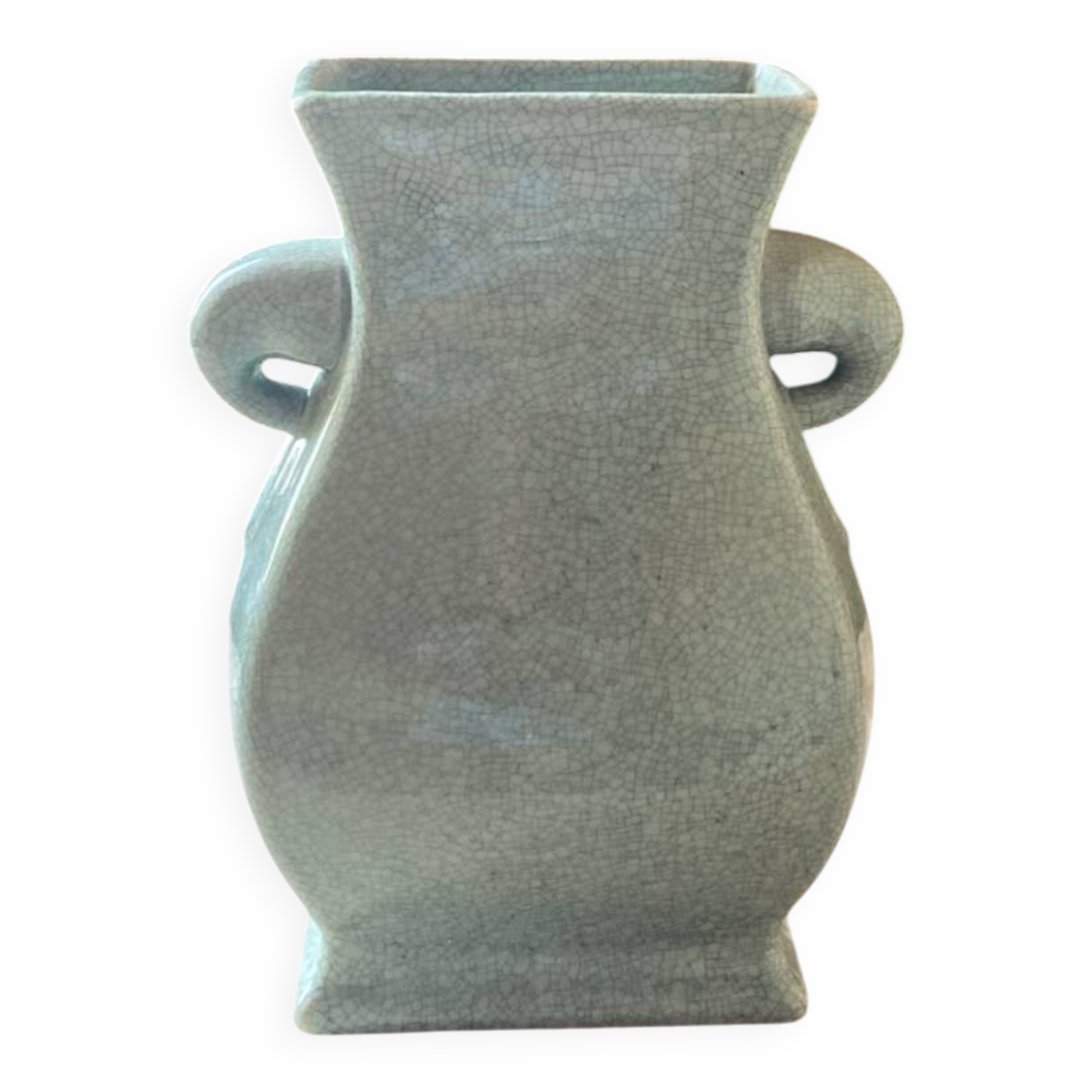 Chinese celadon cracked earthenware vase – Art Deco inspiration – 23