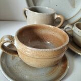 Ensemble à brunch vintage en grès du Marais, décor campagne