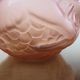 Art Deco vase in pink moulded glass "bird motif" 40s