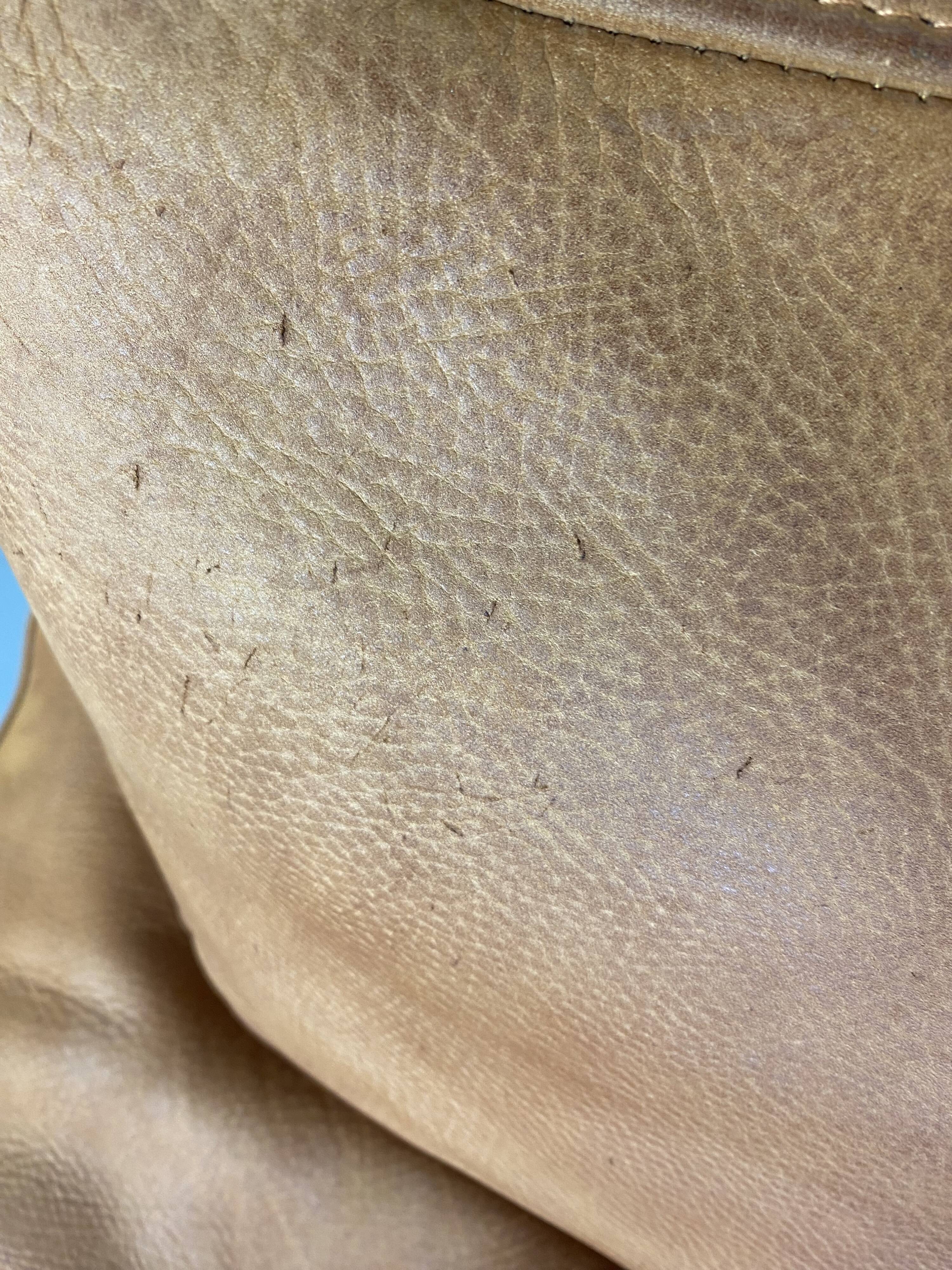 Roche-Bobois brown leather sofa