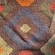 Multicoloured artisanal kilim rug 200x156cm. Turkey, 1970s.