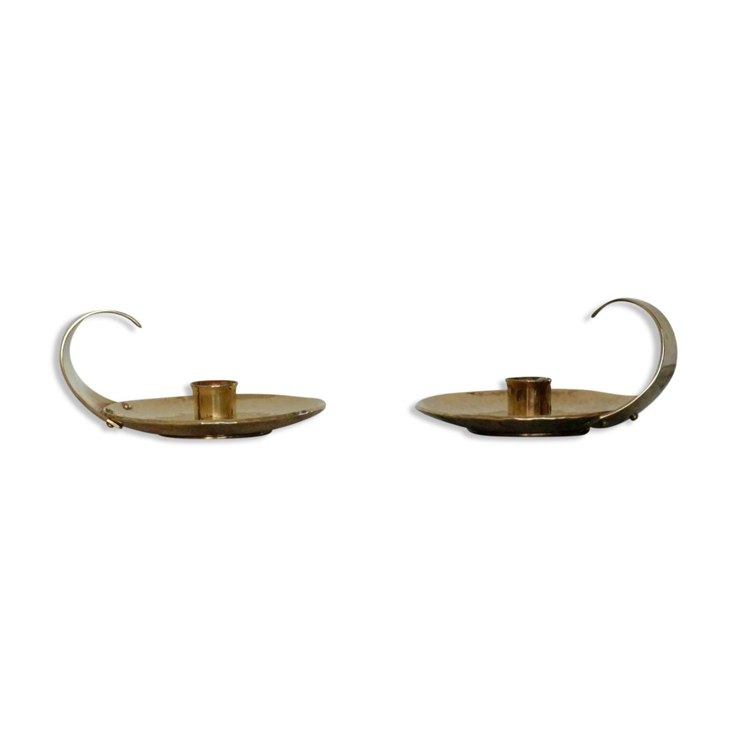 Pair of Swedish mid-century candlestick holders by Skutuna
