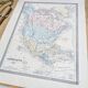 North America, old map, printed in 1852.