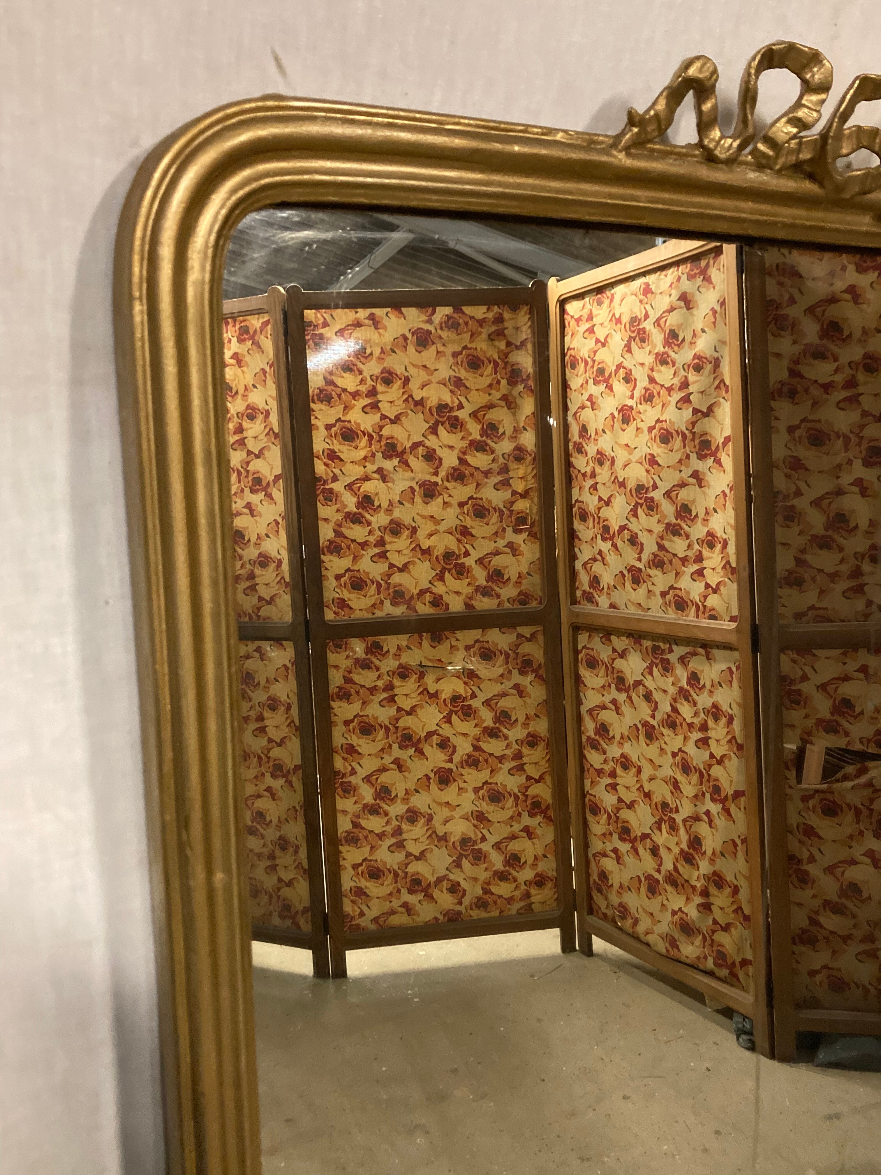 Large mirror Louis XVI style, XIXth 92x164cm