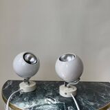 Pair of 1960s eyeball wall lights