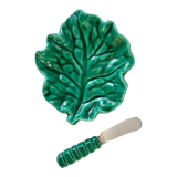 Butter dish sheet in slip with knife Vallauris 50s