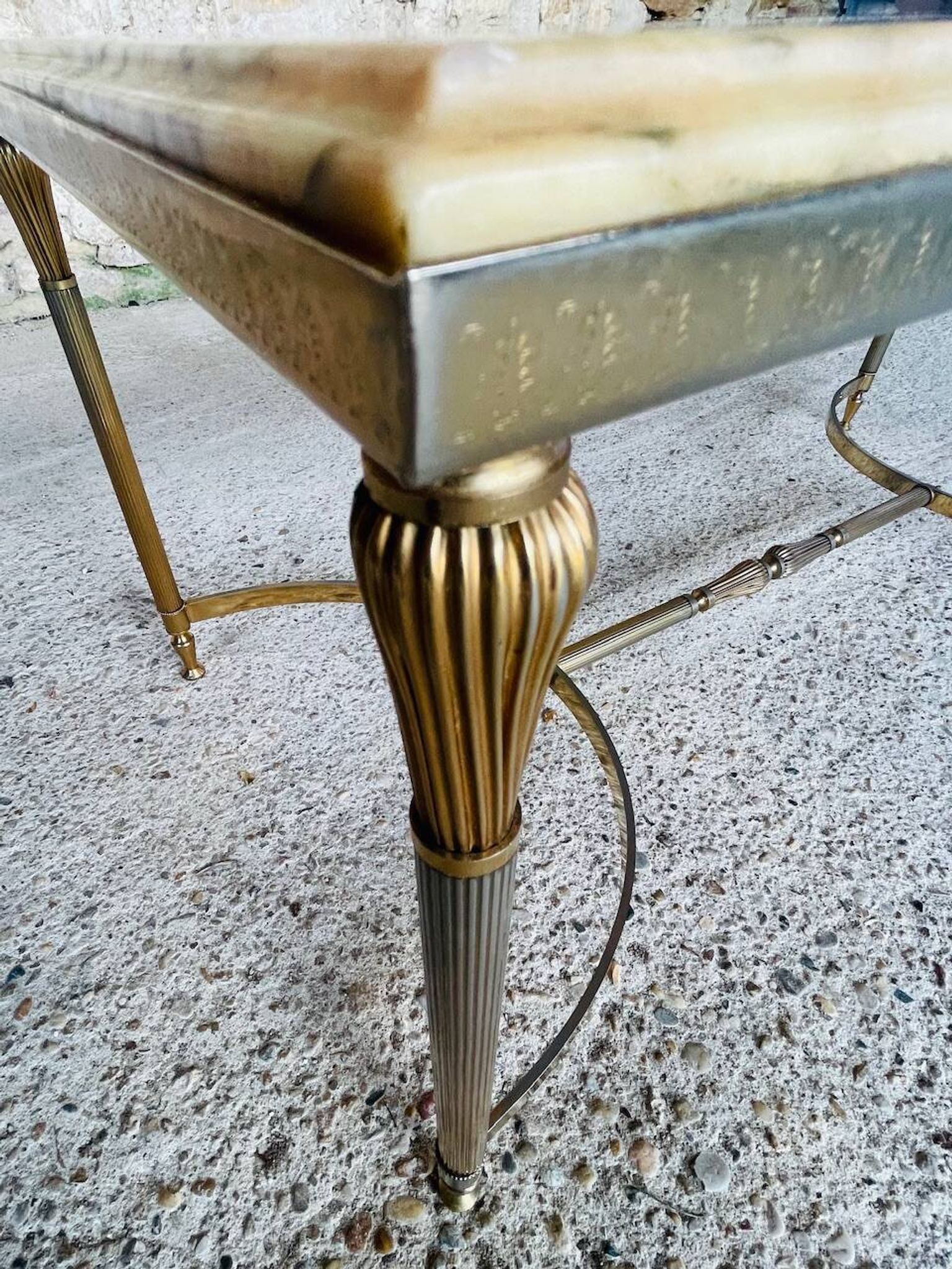 Vintage marble and brass coffee table circa 60's