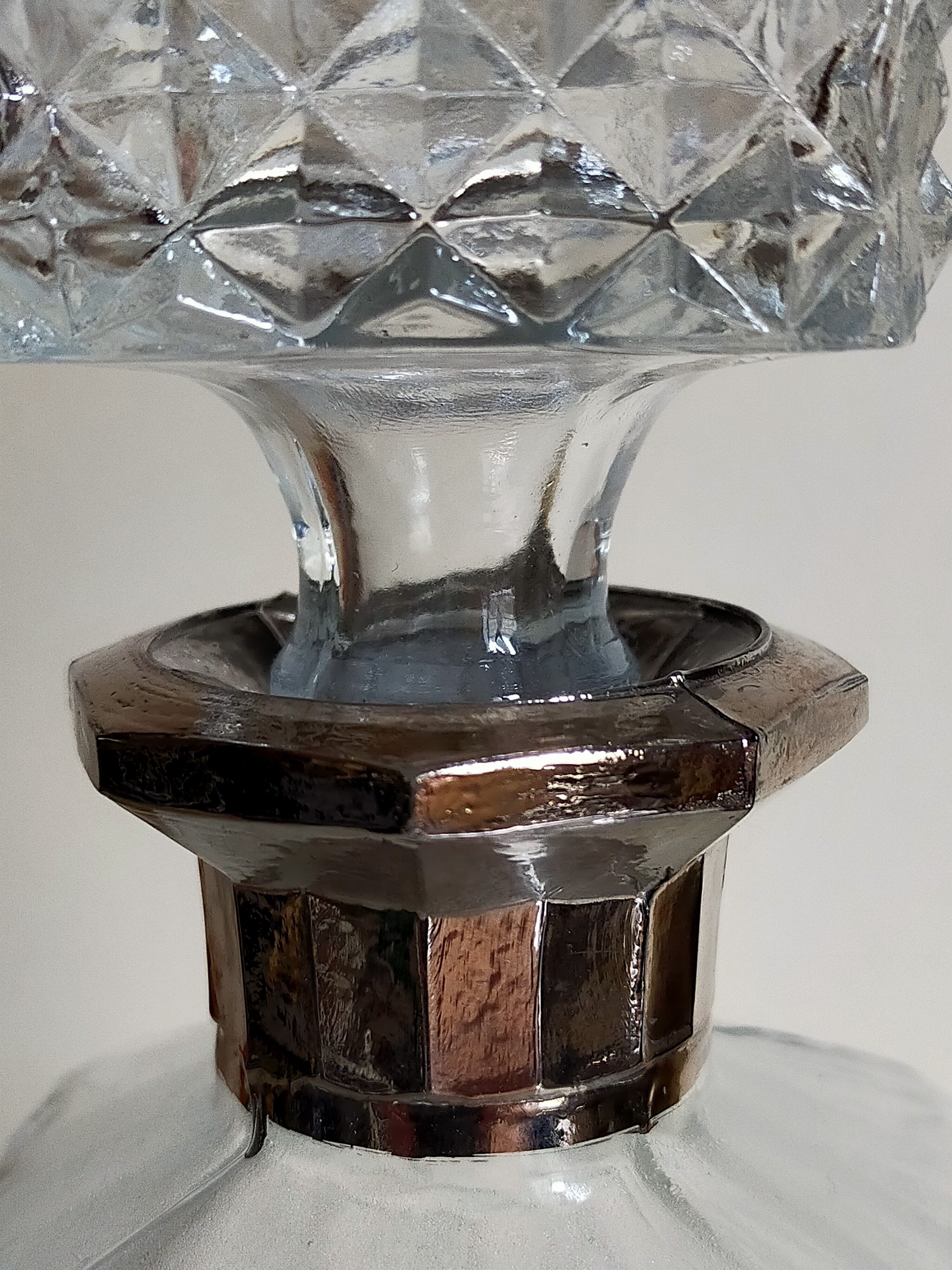 Vintage whisky carafe with golden neck