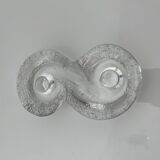 Orrefors Sweden glass candle holder vintage Suede design Lars Hellsten