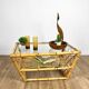 Rattan coffee table and vintage glass