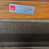 Scandinavian bench in solid teak and leather 1970