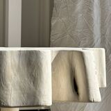 Very large whitewashed mango coffee table with an organic top D:140cm