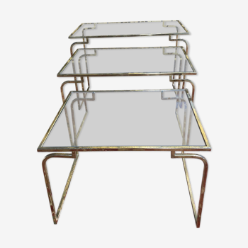 Gilded metal nesting tables