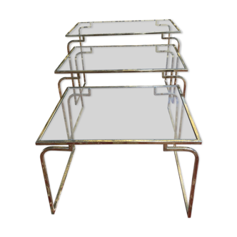 Gilded metal nesting tables