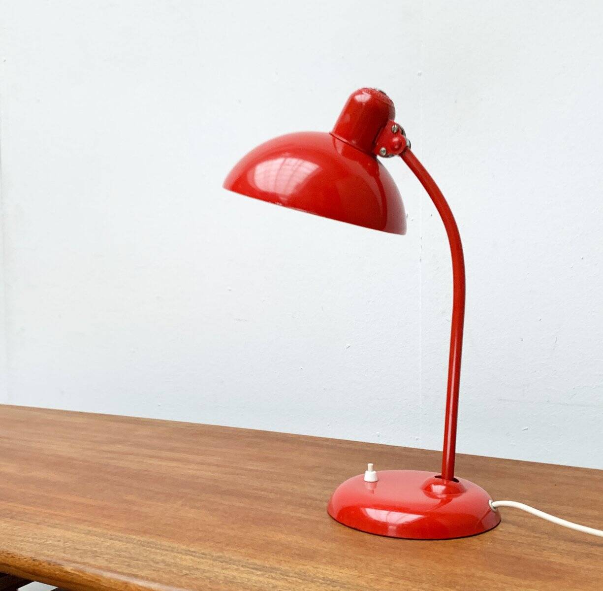 Red German table lamp mid-century 6556 by Christian Dell for Kaiser Idell, 1960s