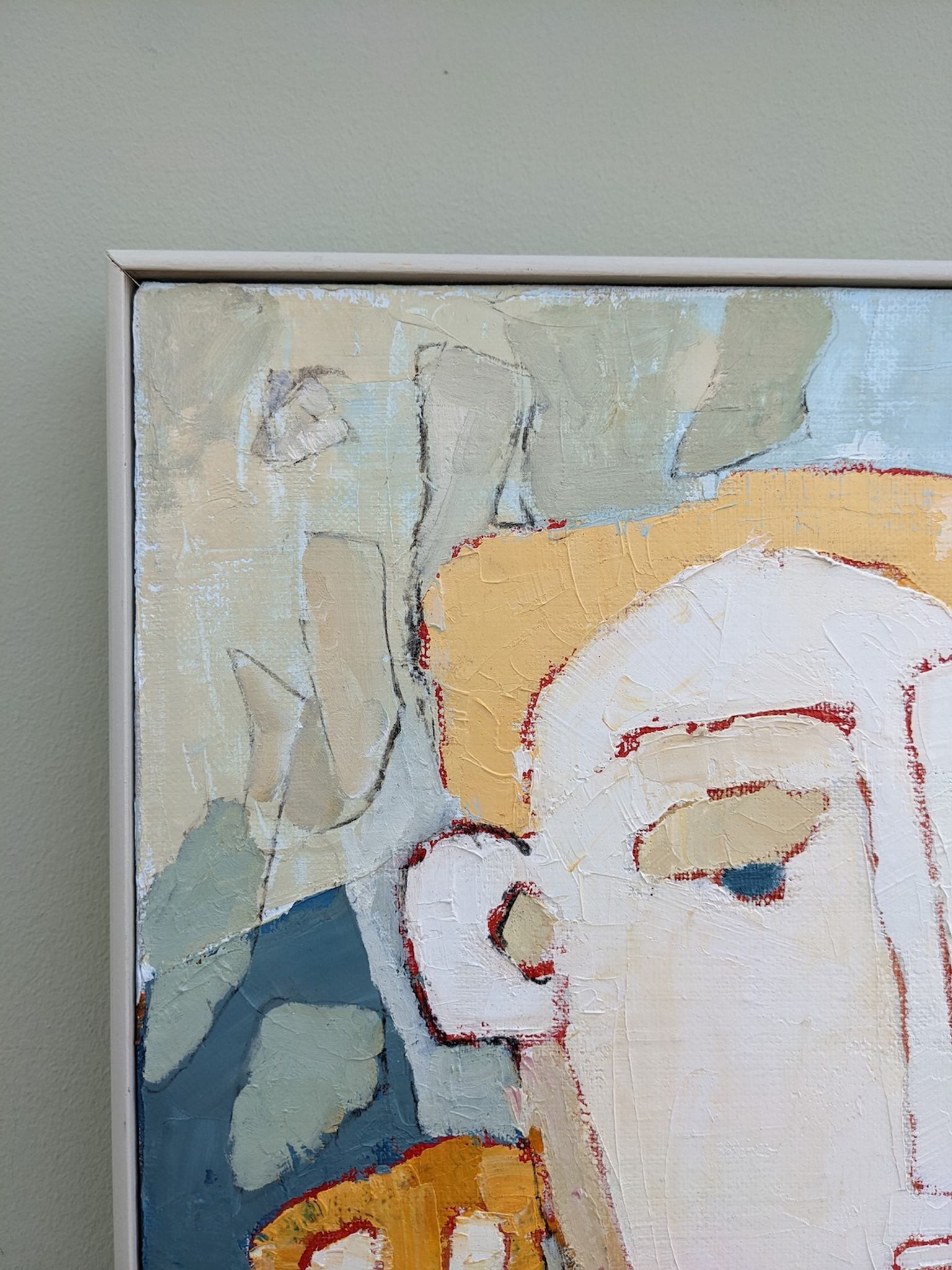 1998 "The Trio" Modernist Style Swedish Expressionist Portrait Oil Painting, Framed