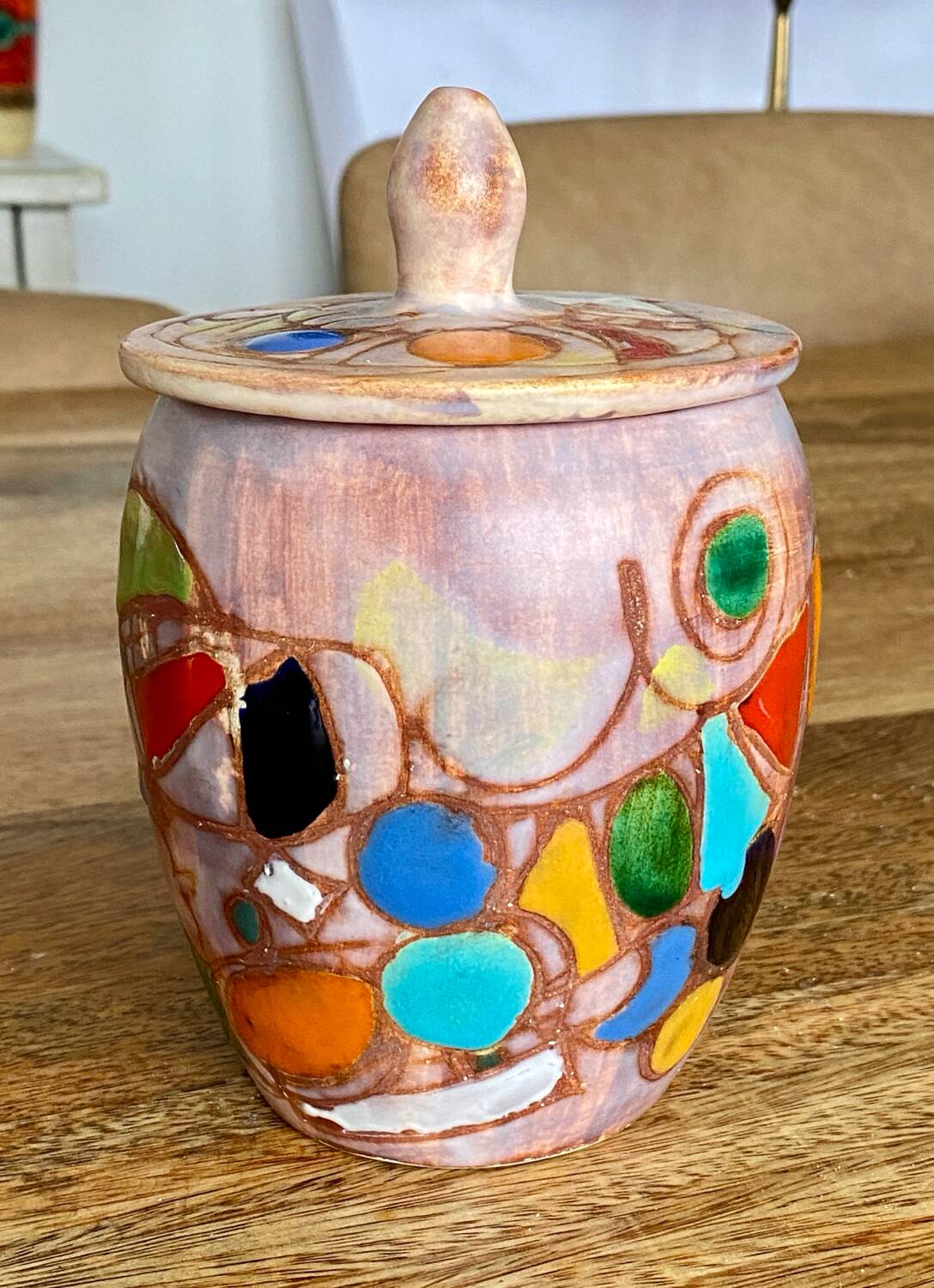 Pot en céramique de Marie-Christine Treinen Vallauris années 50