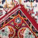 Vintage French Savonnerie wool rug, ivory field & rosace medallion, crimson border, c. 1950s — 202 × 290 cm — 1C1281