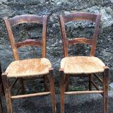Set of 6 straw bistro chairs
