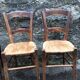 Set of 6 straw bistro chairs