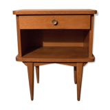 Vintage blond oak bedside
