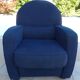 Club armchair upholstered in blue fabrics –Excellent condition-