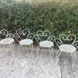 Lot de 4 chaises fer forgé