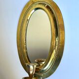 Vintage  Brass Wall mirrored Candle Sconce