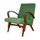 Fauteuil tissu vert Frantisek Jiràk par Tatra, vintage Tchécoslovaque 1960s
