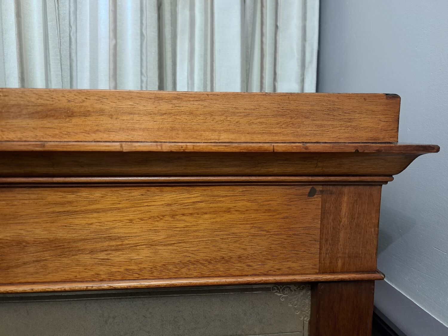 Mahogany and leather cardboard box