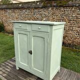 Renovated green mastic Parisian buffet.